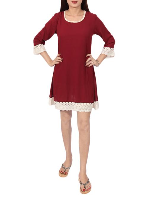 red solid a-line dress - 14931807 - Standard Image - 1