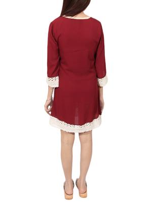 red solid a-line dress - 14931807 - Standard Image - 3
