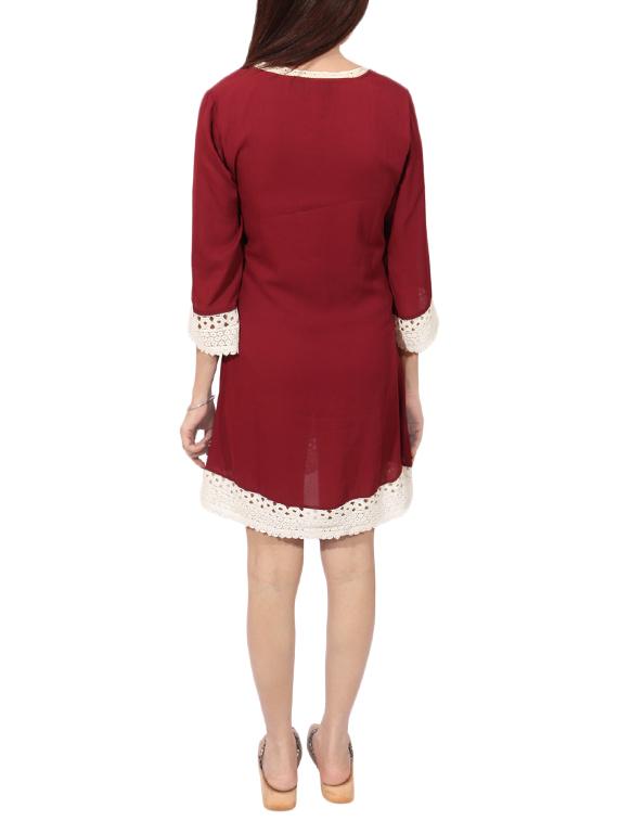 red solid a-line dress - 14931807 - Zoom Image - 3
