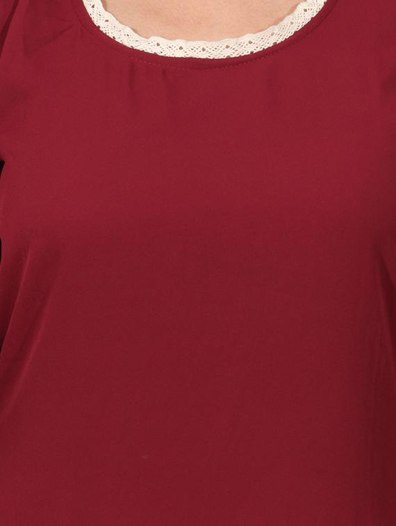 red solid a-line dress - 14931807 - Zoom Image - 4
