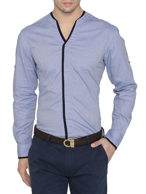 blue cotton casual shirt - 14933271 - Standard Image - 1