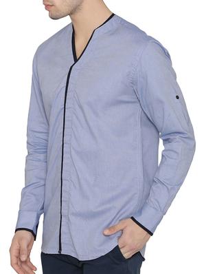 blue cotton casual shirt - 14933271 - Standard Image - 2