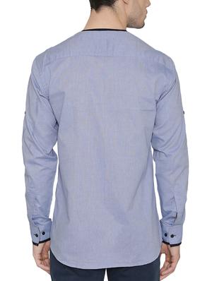 blue cotton casual shirt - 14933271 - Standard Image - 3