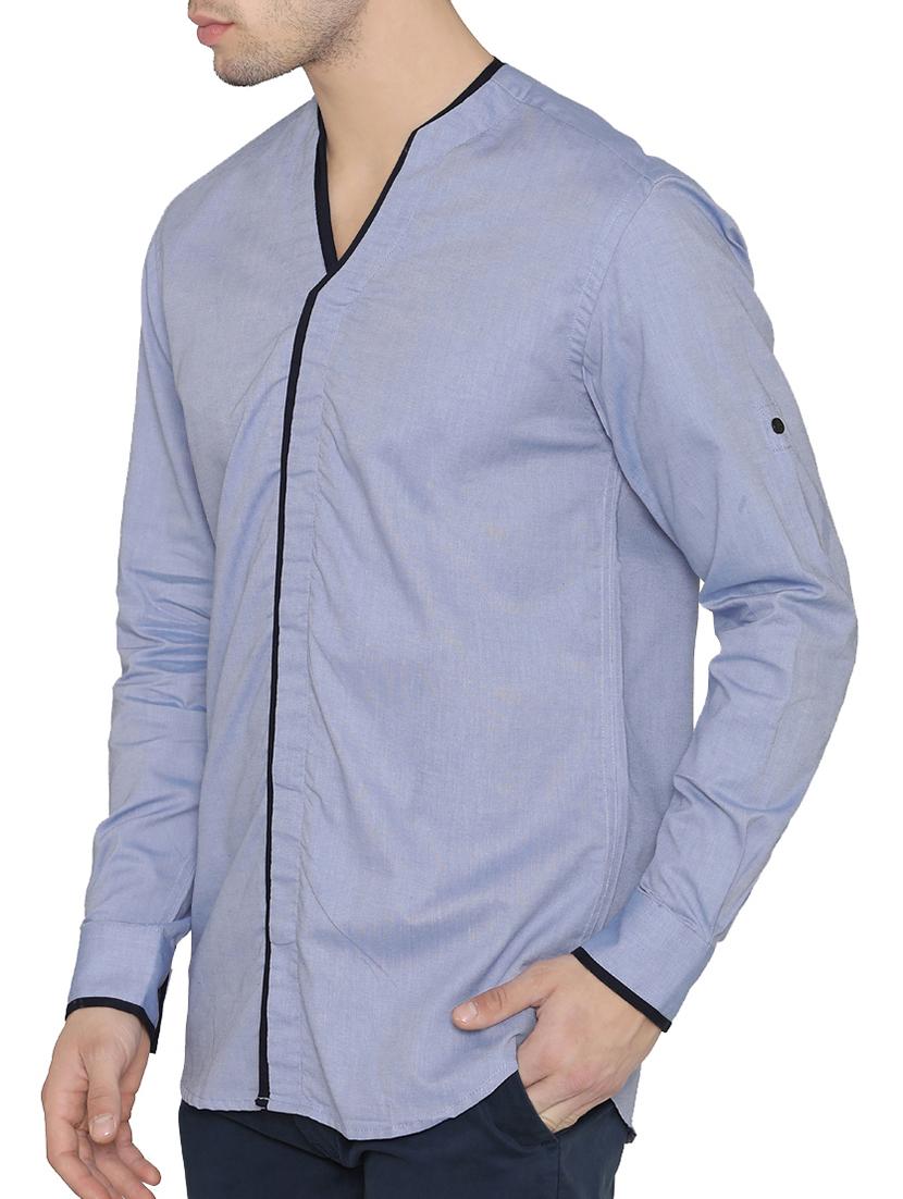 blue cotton casual shirt - 14933271 - Zoom Image - 2