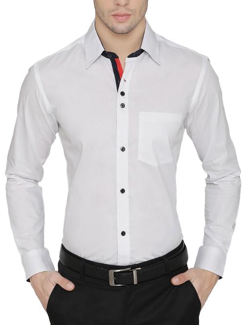 white cotton formal shirt - 14933278 - Standard Image - 1