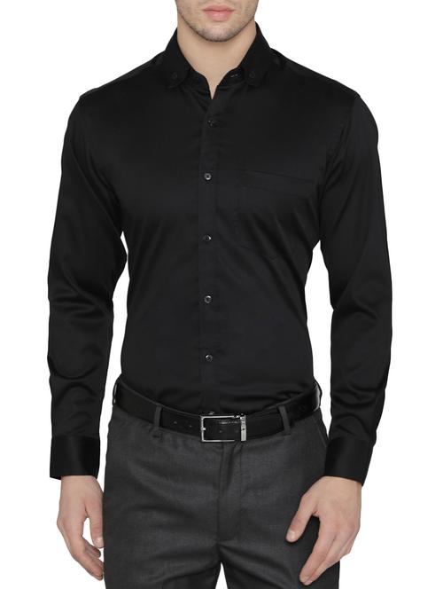 black cotton formal shirt - 14933283 - Standard Image - 1