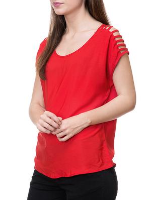 solid red casual top - 14933399 - Standard Image - 2