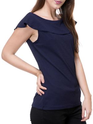 navy blue bertha collar top - 14933400 - Standard Image - 2