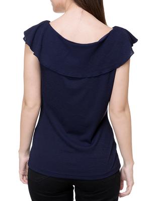 navy blue bertha collar top - 14933400 - Standard Image - 3