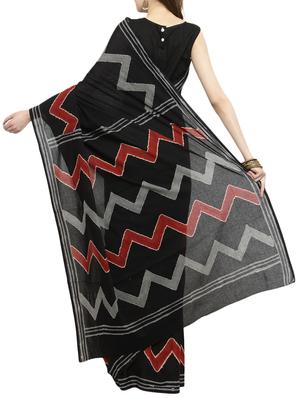 chevron block printed saree with blouse - 14935771 - Standard Image - 2