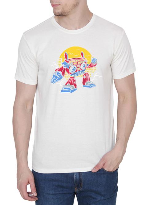 white cotton chest print tshirt - 14936160 - Standard Image - 1