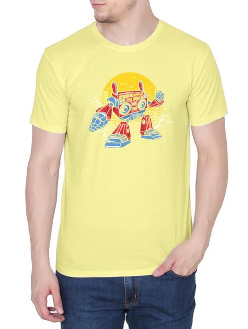 yellow cotton chest print tshirt - 14936162 - Standard Image - 1