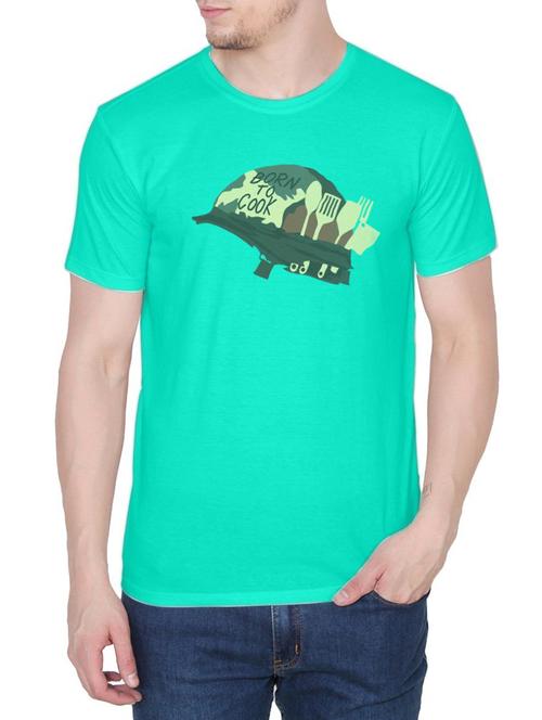 green cotton chest print tshirt - 14936166 - Standard Image - 1
