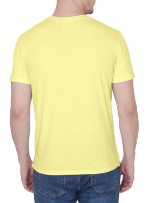 yellow cotton chest print tshirt - 14936172 - Standard Image - 3
