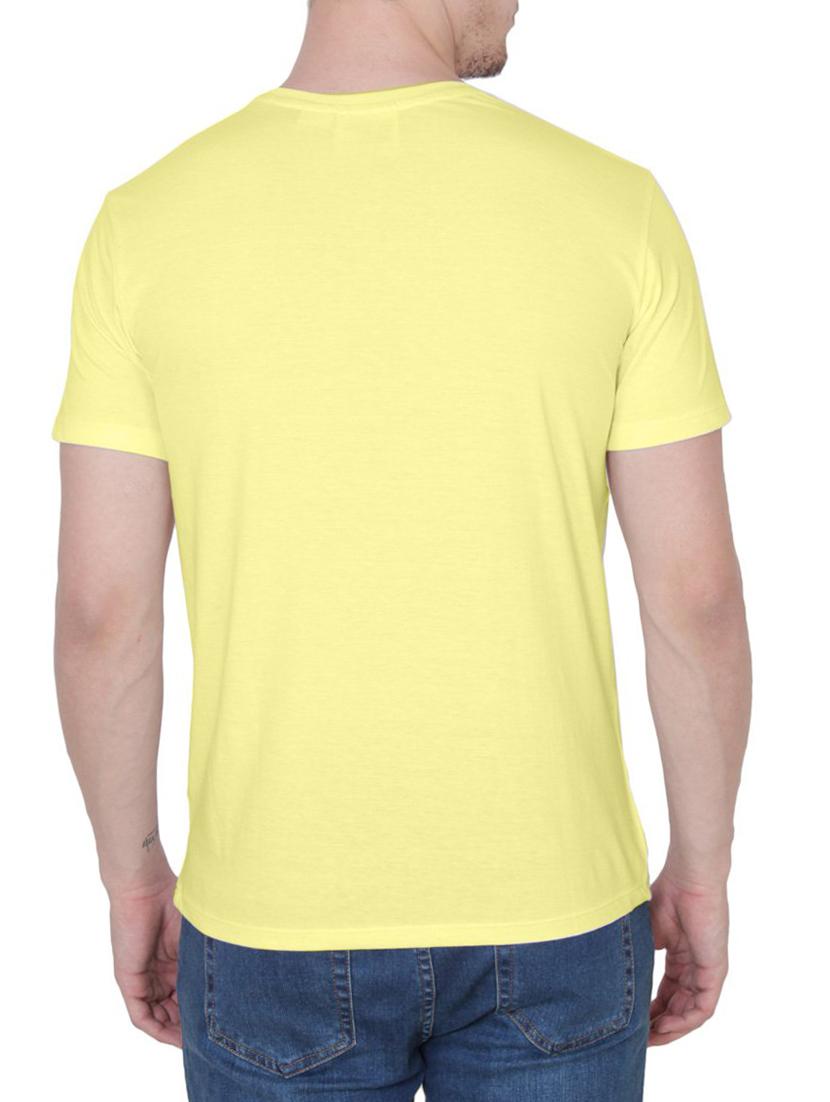 yellow cotton chest print tshirt - 14936172 - Zoom Image - 3