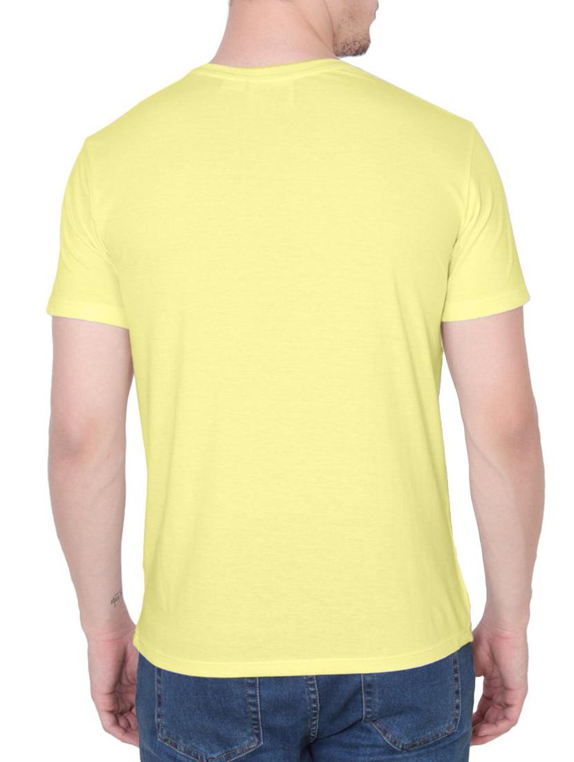 yellow cotton chest print tshirt - 14936177 - Zoom Image - 3