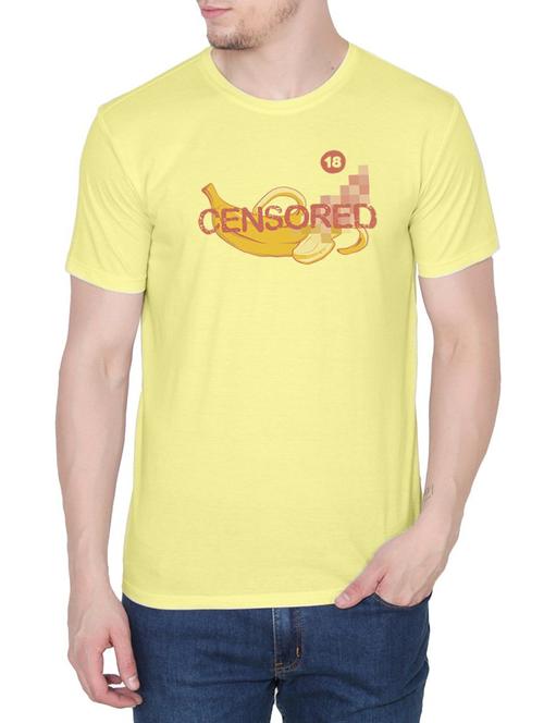 yellow cotton chest print tshirt - 14936182 - Standard Image - 1