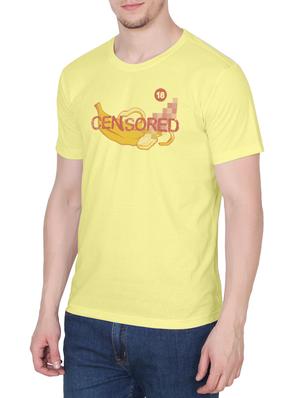 yellow cotton chest print tshirt - 14936182 - Standard Image - 2