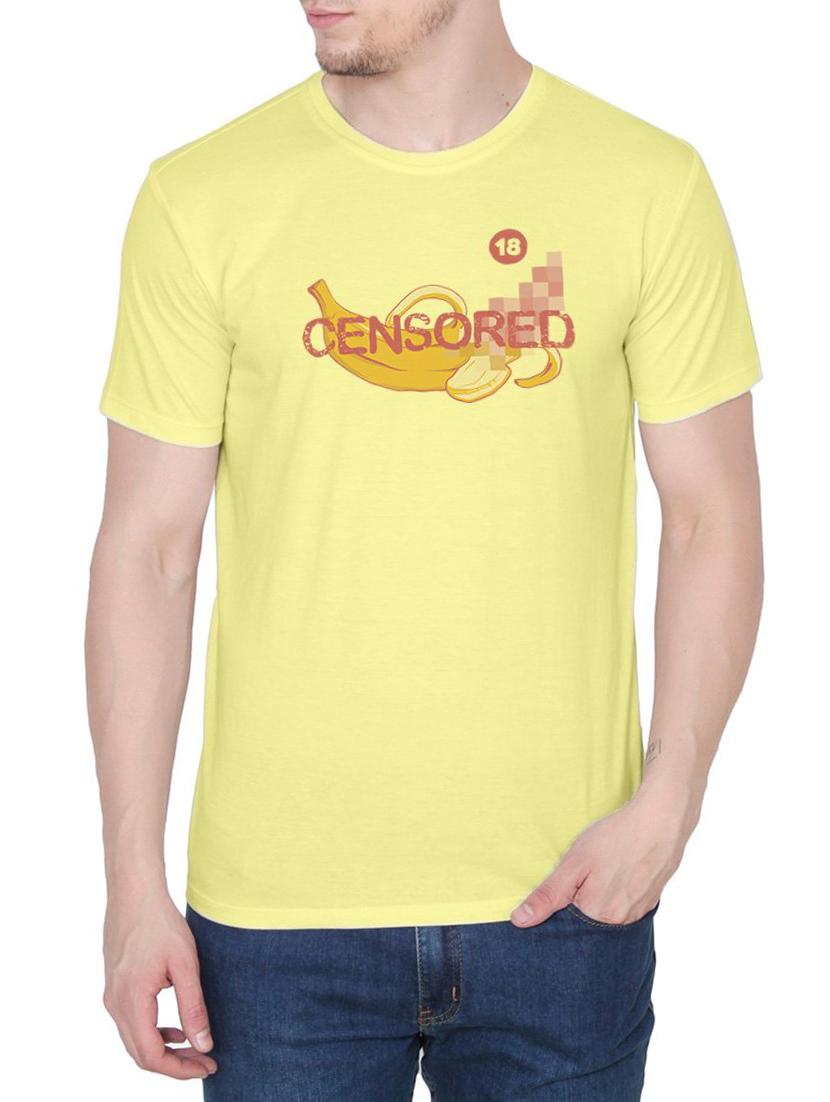 yellow cotton chest print tshirt - 14936182 - Zoom Image - 1