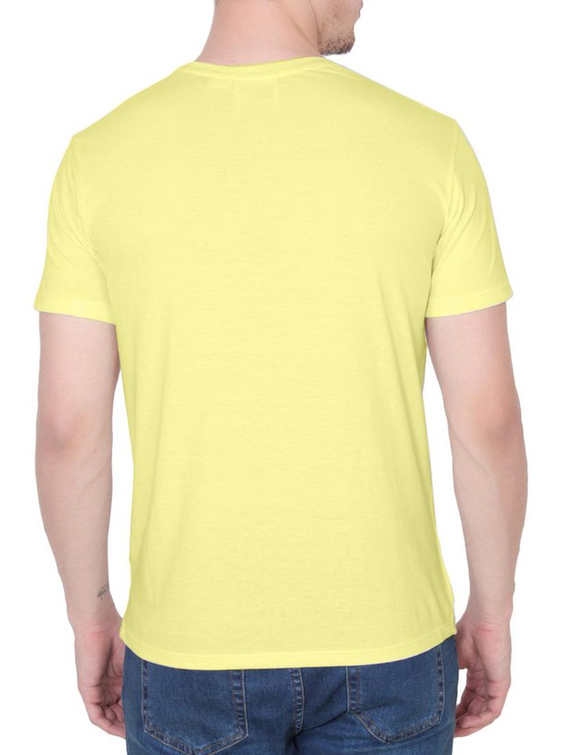 yellow cotton chest print tshirt - 14936182 - Zoom Image - 3