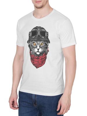 white cotton chest print tshirt - 14936185 - Standard Image - 2