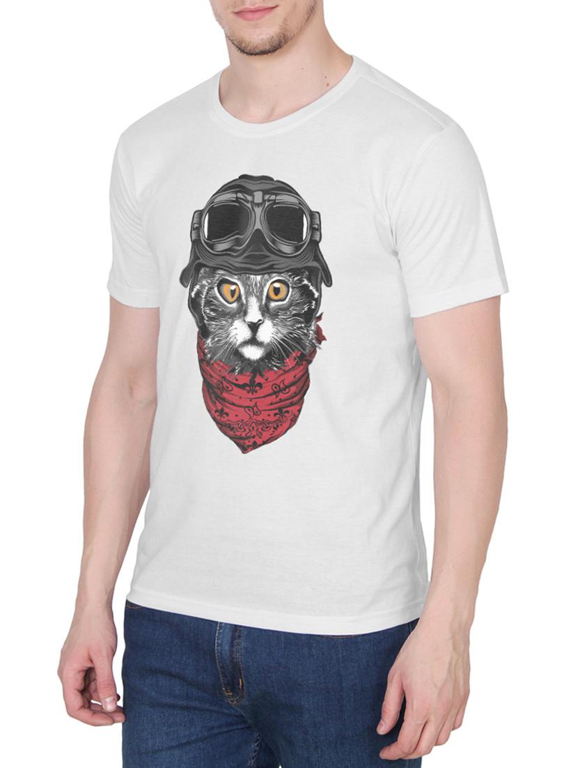 white cotton chest print tshirt - 14936185 - Zoom Image - 2