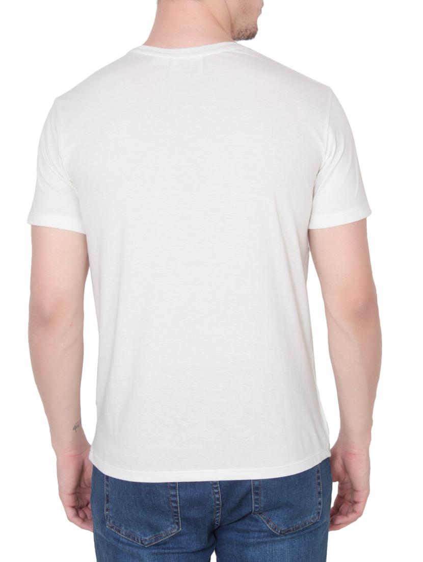 white cotton chest print tshirt - 14936185 - Zoom Image - 3