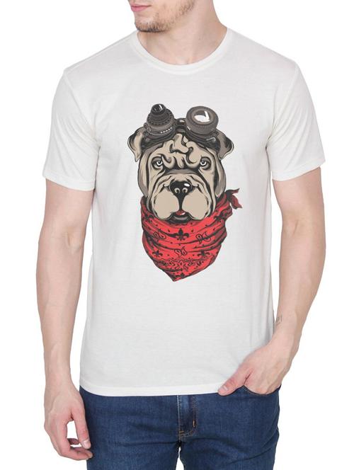 white cotton chest print tshirt - 14936190 - Standard Image - 1