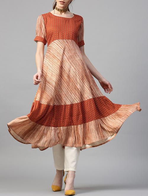 panel tiered kurta - 14936312 - Standard Image - 1