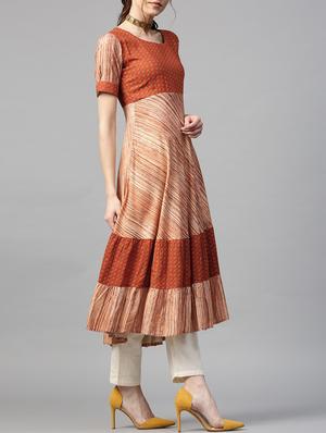 panel tiered kurta - 14936312 - Standard Image - 2