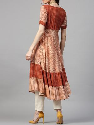panel tiered kurta - 14936312 - Standard Image - 4