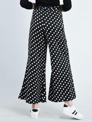 black printed crepe palazzo - 14936720 - Standard Image - 3