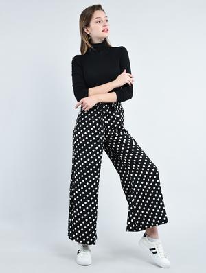 black printed crepe palazzo - 14936720 - Standard Image - 4