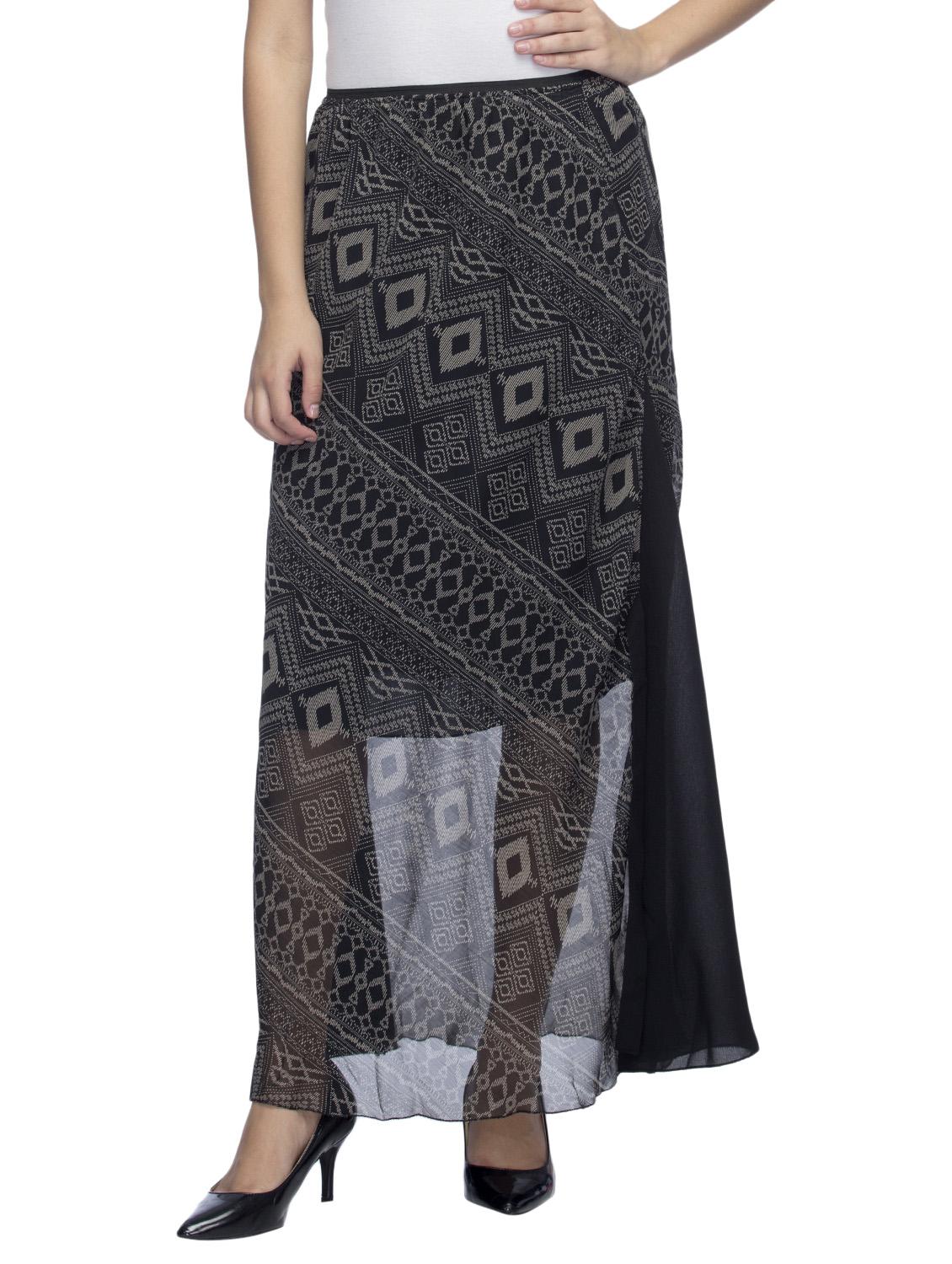 black printed maxi skirt - 14937206 - Zoom Image - 1