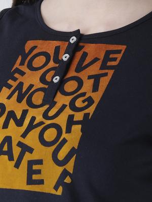navy blue printed cotton tee - 14937691 - Standard Image - 4