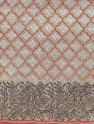 indian dobby beige tussar saree with blouse - 14937882 - Standard Image - 4