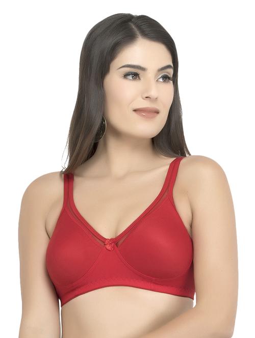 solid red cotton bra - 14938586 - Standard Image - 1