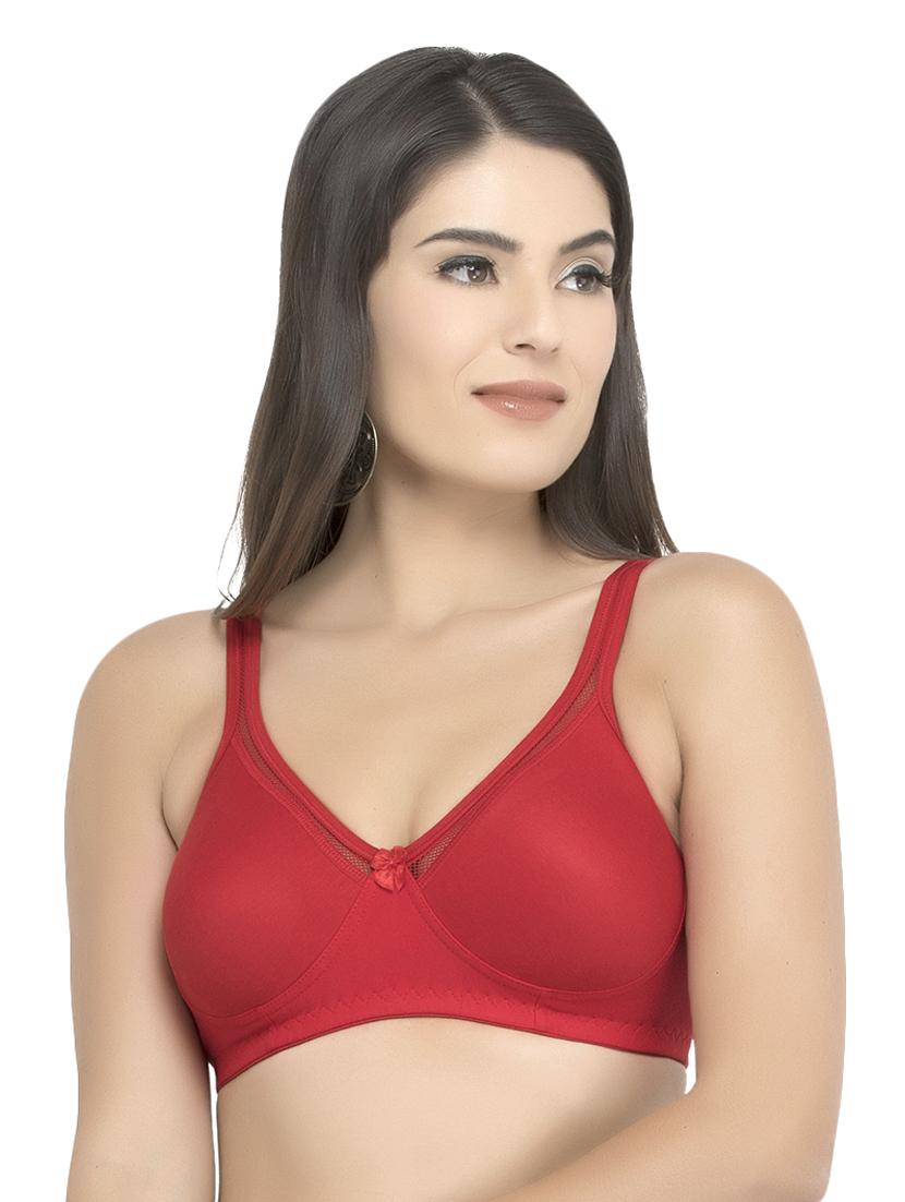 solid red cotton bra - 14938586 - Zoom Image - 1