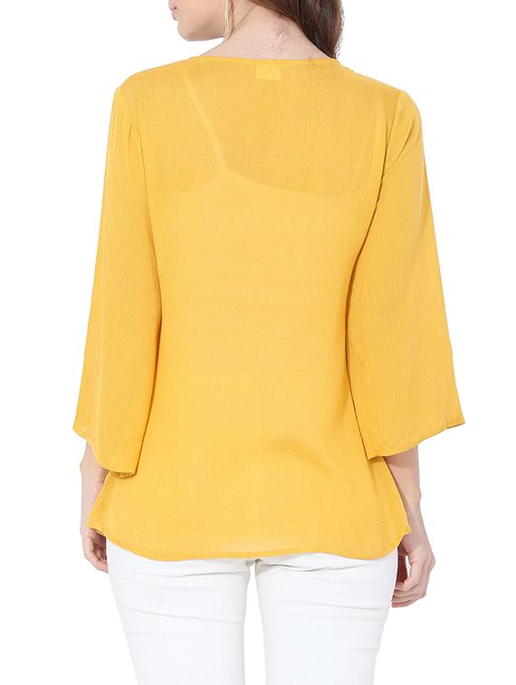 bell sleeved embroidered top - 14944745 - Zoom Image - 2