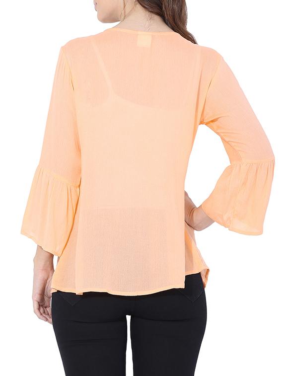 gathered detail embroidered top - 14944752 - Zoom Image - 3