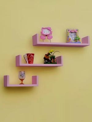 u shape floating wall shelves set of 3 - pink - 14945023 - Standard Image - 2