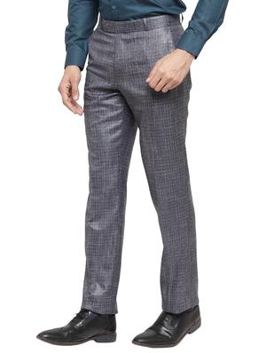 grey cotton blend flat front formal trouser - 14945144 - Standard Image - 2