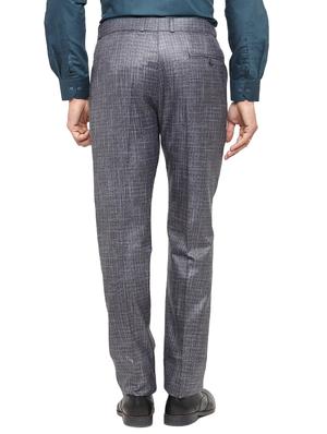 grey cotton blend flat front formal trouser - 14945144 - Standard Image - 3
