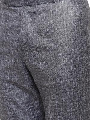 grey cotton blend flat front formal trouser - 14945144 - Standard Image - 4