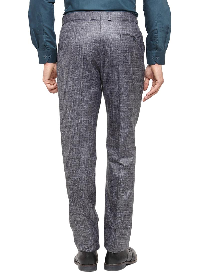 grey cotton blend flat front formal trouser - 14945144 - Zoom Image - 3
