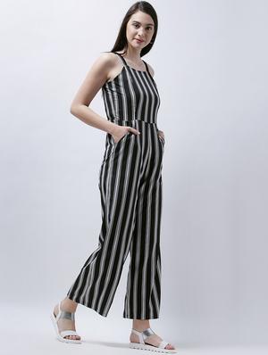 striped full leg cami jumpsuit - 14946758 - Standard Image - 3