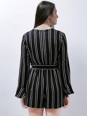 front knotted striped romper - 14946760 - Standard Image - 4