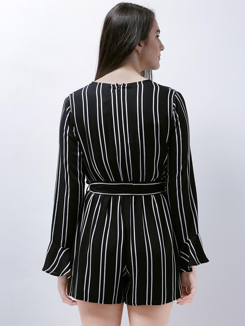 front knotted striped romper - 14946760 - Zoom Image - 4