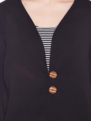 black solid summer jacket - 14946773 - Standard Image - 4