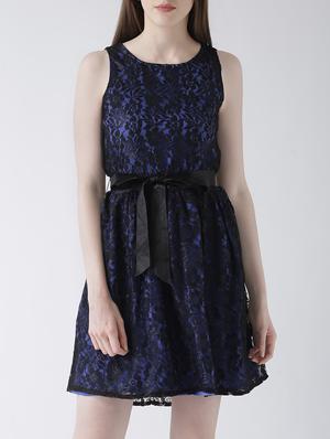 blue floral belted dress - 14947525 - Standard Image - 2